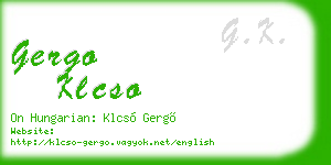 gergo klcso business card